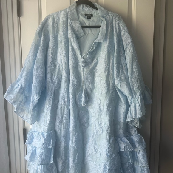 Baby blue ruffle smock dress - Picture 2 of 3